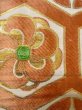 Photo5: O0207W Vintage Japanese Kimono   White HANHABA OBI half width sash Flower circle Silk. (Grade C) (5)