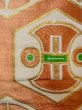 Photo6: O0207W Vintage Japanese Kimono   White HANHABA OBI half width sash Flower circle Silk. (Grade C) (6)