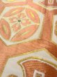 Photo7: O0207W Vintage Japanese Kimono   White HANHABA OBI half width sash Flower circle Silk. (Grade C) (7)