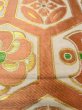 Photo8: O0207W Vintage Japanese Kimono   White HANHABA OBI half width sash Flower circle Silk. (Grade C) (8)