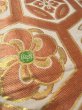 Photo9: O0207W Vintage Japanese Kimono   White HANHABA OBI half width sash Flower circle Silk. (Grade C) (9)