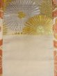 Photo10: O0207W Vintage Japanese Kimono   White HANHABA OBI half width sash Flower circle Silk. (Grade C) (10)