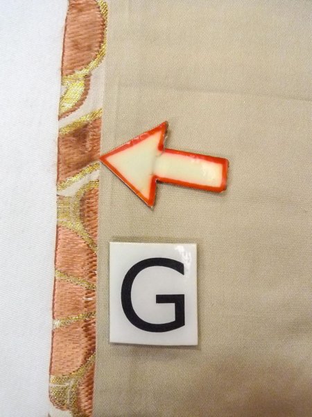 Photo18: O0207W Vintage Japanese Kimono   White HANHABA OBI half width sash Flower circle Silk. (Grade C) (18)