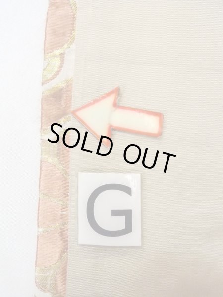Photo18: O0207W Vintage Japanese Kimono   White HANHABA OBI half width sash Flower circle Silk. (Grade C) (18)