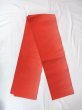 Photo1: O0207X Vintage Japanese Kimono   Red HANHABA OBI half width sash Flower Silk. (Grade C) (1)