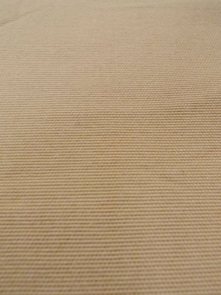 Photo4: O0207Y Vintage Japanese Kimono  Grayish Beige HANHABA OBI half width sash Stripes Wool. (Grade B) (4)