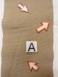Photo6: O0207Y Vintage Japanese Kimono  Grayish Beige HANHABA OBI half width sash Stripes Wool. (Grade B) (6)