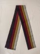 Photo1: O0208C Vintage Japanese Kimono   Multi Color HANHABA OBI half width sash Stripes Silk. (Grade B) (1)