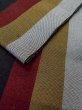 Photo9: O0208C Vintage Japanese Kimono   Multi Color HANHABA OBI half width sash Stripes Silk. (Grade B) (9)