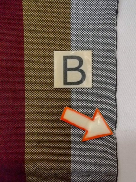 Photo11: O0208C Vintage Japanese Kimono   Multi Color HANHABA OBI half width sash Stripes Silk. (Grade B) (11)