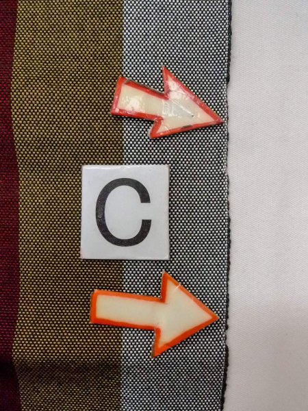 Photo12: O0208C Vintage Japanese Kimono   Multi Color HANHABA OBI half width sash Stripes Silk. (Grade B) (12)