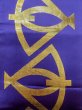 Photo2: O0208D Vintage Japanese Kimono  Shiny Purple HANHABA OBI half width sash Folding fan Silk. (Grade B) (2)