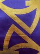 Photo6: O0208D Vintage Japanese Kimono  Shiny Purple HANHABA OBI half width sash Folding fan Silk. (Grade B) (6)
