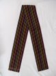 Photo1: O0208E Vintage Japanese Kimono   Multi Color HANHABA OBI half width sash Stripes Wool. (Grade B) (1)