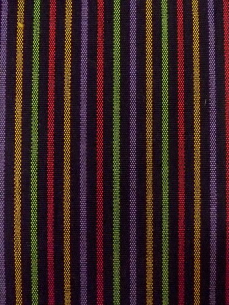 Photo2: O0208E Vintage Japanese Kimono   Multi Color HANHABA OBI half width sash Stripes Wool. (Grade B) (2)