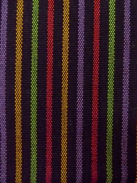 Photo3: O0208E Vintage Japanese Kimono   Multi Color HANHABA OBI half width sash Stripes Wool. (Grade B) (3)