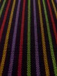 Photo6: O0208E Vintage Japanese Kimono   Multi Color HANHABA OBI half width sash Stripes Wool. (Grade B) (6)