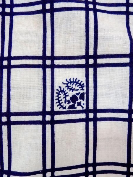 Photo5: O0218A Vintage Japanese kimono   White YUKATA summer(made in Japan) for women / Cotton. Flower,   (Grade C) (5)