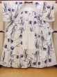 Photo2: O0218B Vintage Japanese kimono   White Pour Dyed Yukata for women / Cotton. Autumn bellflower   (Grade C) (2)