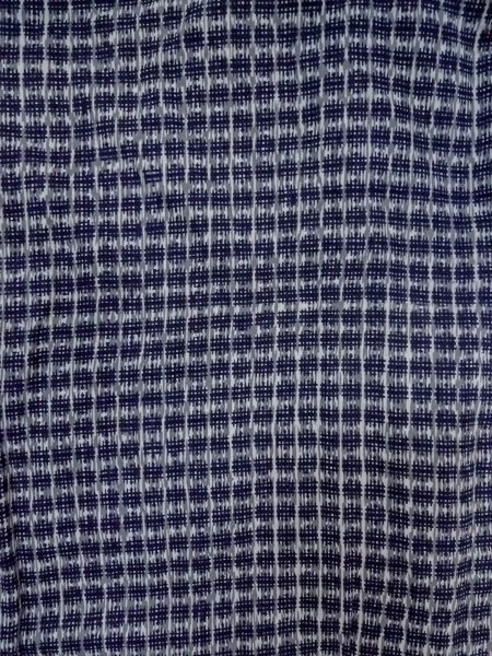 Photo3: O0218C Vintage Japanese kimono  Bluish Gray Men's Yukata for men / Cotton. Parallel Cross   (Grade C) (3)