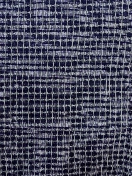 Photo4: O0218C Vintage Japanese kimono  Bluish Gray Men's Yukata for men / Cotton. Parallel Cross   (Grade C) (4)