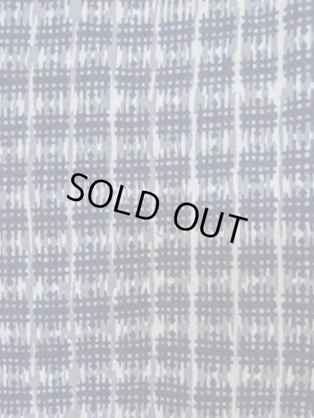 Photo6: O0218C Vintage Japanese kimono  Bluish Gray Men's Yukata for men / Cotton. Parallel Cross   (Grade C) (6)