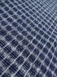 Photo8: O0218C Vintage Japanese kimono  Bluish Gray Men's Yukata for men / Cotton. Parallel Cross   (Grade C) (8)