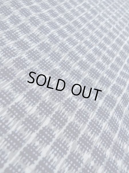 Photo8: O0218C Vintage Japanese kimono  Bluish Gray Men's Yukata for men / Cotton. Parallel Cross   (Grade C) (8)