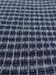 Photo9: O0218C Vintage Japanese kimono  Bluish Gray Men's Yukata for men / Cotton. Parallel Cross   (Grade C) (9)