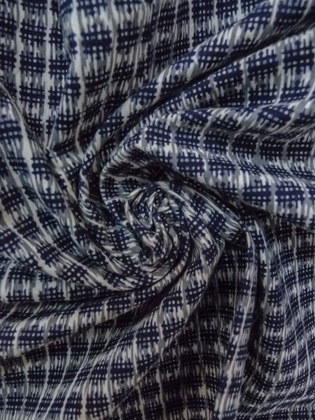 Photo11: O0218C Vintage Japanese kimono  Bluish Gray Men's Yukata for men / Cotton. Parallel Cross   (Grade C) (11)