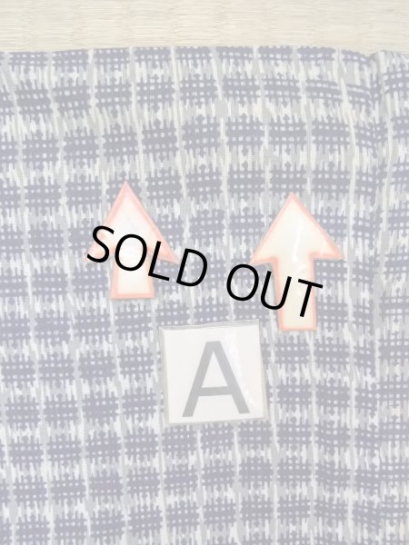 Photo13: O0218C Vintage Japanese kimono  Bluish Gray Men's Yukata for men / Cotton. Parallel Cross   (Grade C) (13)