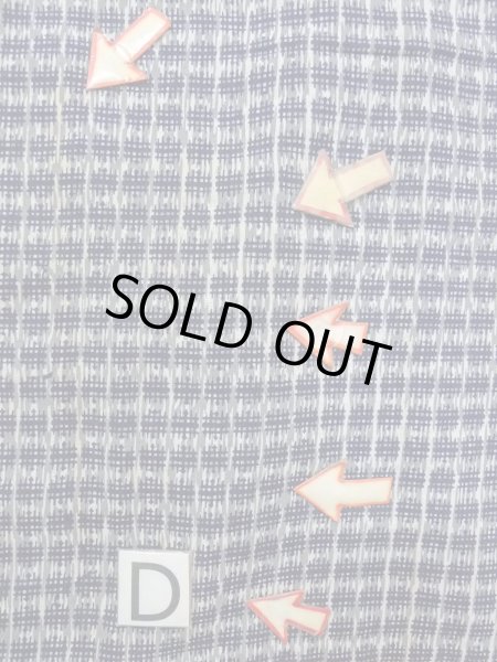 Photo16: O0218C Vintage Japanese kimono  Bluish Gray Men's Yukata for men / Cotton. Parallel Cross   (Grade C) (16)