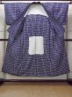 Photo2: O0218D Vintage Japanese kimono  Dark Indigo Blue YUKATA summer(made in Japan) for women / Cotton. Plaid Checks   (Grade C) (2)