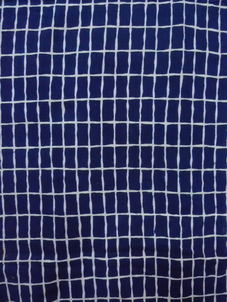 Photo4: O0218D Vintage Japanese kimono  Dark Indigo Blue YUKATA summer(made in Japan) for women / Cotton. Plaid Checks   (Grade C) (4)