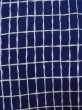 Photo6: O0218D Vintage Japanese kimono  Dark Indigo Blue YUKATA summer(made in Japan) for women / Cotton. Plaid Checks   (Grade C) (6)