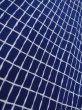 Photo9: O0218D Vintage Japanese kimono  Dark Indigo Blue YUKATA summer(made in Japan) for women / Cotton. Plaid Checks   (Grade C) (9)