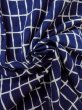 Photo12: O0218D Vintage Japanese kimono  Dark Indigo Blue YUKATA summer(made in Japan) for women / Cotton. Plaid Checks   (Grade C) (12)