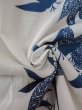Photo11: O0218E Vintage Japanese kimono   White YUKATA summer(made in Japan) for women / Cotton. Flower,   (Grade C) (11)