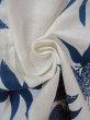 Photo12: O0218E Vintage Japanese kimono   White YUKATA summer(made in Japan) for women / Cotton. Flower,   (Grade C) (12)