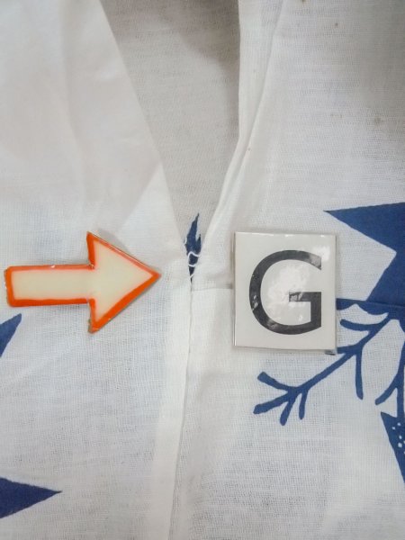 Photo20: O0218E Vintage Japanese kimono   White YUKATA summer(made in Japan) for women / Cotton. Flower,   (Grade C) (20)