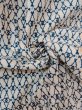 Photo12: O0218F Vintage Japanese kimono   White Men's Yukata for men / Cotton. Diamond-shaped flowers Stains all over.  (Grade D) (12)
