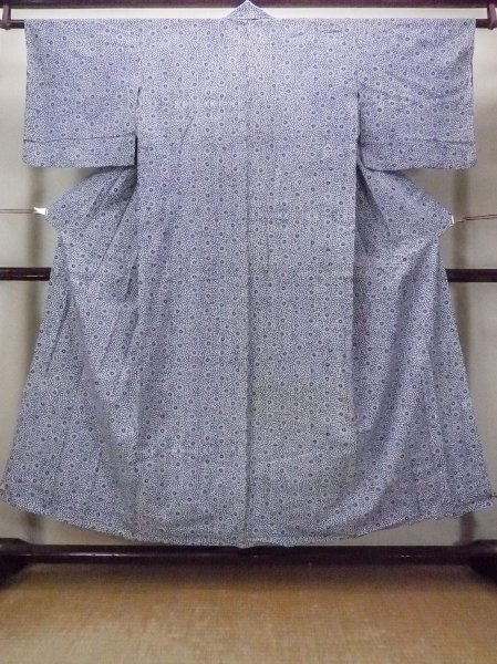 Photo1: O0218G Vintage Japanese kimono   White YUKATA summer(made in Japan) for women / Cotton. Chrysanthemum   (Grade C) (1)