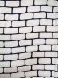 Photo3: O0218H Vintage Japanese kimono   White YUKATA summer(made in Japan) for women / Cotton. Geometrical pattern   (Grade D) (3)