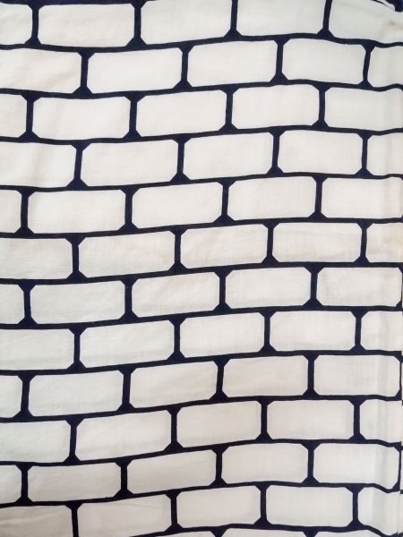 Photo3: O0218H Vintage Japanese kimono   White YUKATA summer(made in Japan) for women / Cotton. Geometrical pattern   (Grade D) (3)