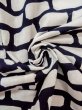Photo11: O0218H Vintage Japanese kimono   White YUKATA summer(made in Japan) for women / Cotton. Geometrical pattern   (Grade D) (11)