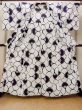 Photo2: O0218I Vintage Japanese kimono   White YUKATA summer(made in Japan) for women / Cotton. Folding fan   (Grade C) (2)