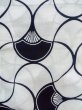 Photo4: O0218I Vintage Japanese kimono   White YUKATA summer(made in Japan) for women / Cotton. Folding fan   (Grade C) (4)
