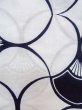 Photo7: O0218I Vintage Japanese kimono   White YUKATA summer(made in Japan) for women / Cotton. Folding fan   (Grade C) (7)