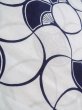 Photo8: O0218I Vintage Japanese kimono   White YUKATA summer(made in Japan) for women / Cotton. Folding fan   (Grade C) (8)