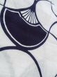 Photo9: O0218I Vintage Japanese kimono   White YUKATA summer(made in Japan) for women / Cotton. Folding fan   (Grade C) (9)